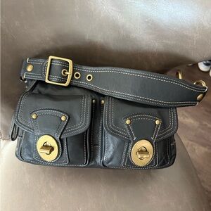 Coach Black Satchel with Gold Accents
